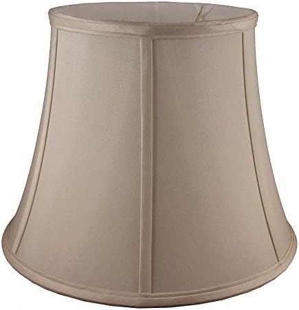 Polyester Lampshade in Taupe w Fitter (18 in. Diam x 14 in. H)