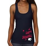 NCAA South Alabama Jaguars Ladies Paint Strokes Junior's Ribbed Tank Top - Navy Blue