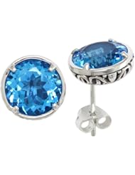 Balissima By Effy Collection Sterling Silver Blue Topaz Earrings