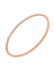 1.92 ct. tw Round Diamond Bangle Bracelet in Prong Setting - E-F VS1 - 14 Kt. Rose Gold