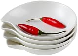 Mitis Set of 4 White Fine China 13cm x 11cm Small Plates