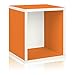 Way Basics Eco Stackable Storage Cube Plus, Cubby Organizer (Tool-Free Assembly and Uniquely Crafted from Sustainable Non Toxic zBoard Paperboard), Orange