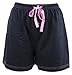 Leisureland Women's Cotton Knit Pajama Sleepwear Lounge Boxer Shorts Black