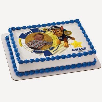 1/4 Sheet Cake - Paw Patrol Chase - Edible Photo Frame Cake Topper - D18730