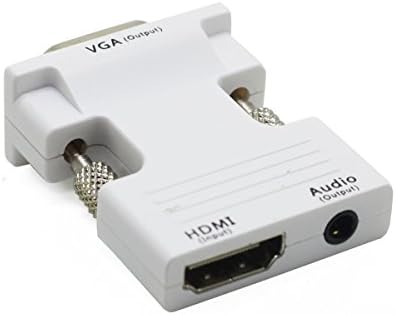 FineSource 1080P HDMI Female to VGA male Video Adapter Convertor with audio - White