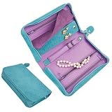 Reed & Barton Pisa Zippered Jewelry Case, Turquoise/Lavender