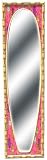Fabric Inlay Surfboard-Shaped Mirror in Pink Vintage