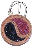 Ying Yang Car Charm In Ruby Crystals
