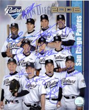 Signed Padres, San Diego (2006) 8x10 By the 2006 San Diego Padres (Trevor Hoffman, Jake Peavy, Ryan Klesko, Chris Young, Brian Giles, Mike Cameron, Mark Belhorn, Mike Piazza, Vinny Castila, Woody Williams and Khali Greene Photo
