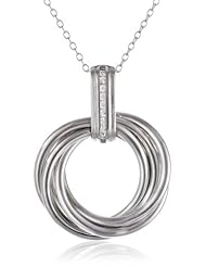 Sterling Silver Simulated Diamond Trinity Knot Pendant Necklace, 18"