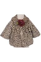 Cozy Super Soft Coat Jacket in Cheetah Pink White Ivory Taupe - Infant to Girls