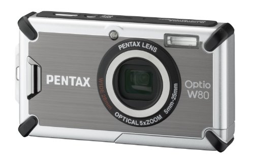 Pentax Optio W80 Digitalkamera (12,1 Megapixel, 5-fach opt. Zoom, 6,4 cm (2,5 Zoll) Display, bis 5m wasserdicht nach IP70) grau