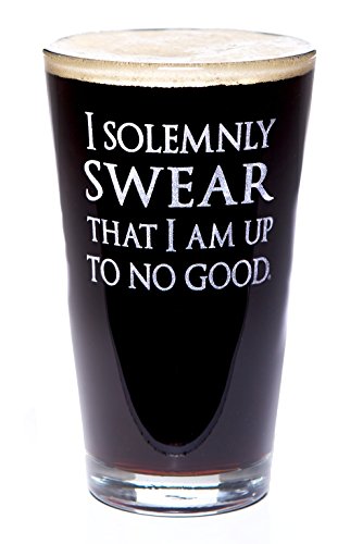 I Solemnly Swear I Am Up To No Good: Harry Potter Inspired Pint Size Beer Glass