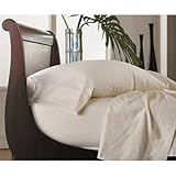 IMAGE OF Classic Pinstripe 400 Thread Count Egyptian Cotton Bed Sheet Set Queen - Ecru