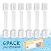 Adoric Child Safety Locks 6 Pack 3M Adhesive Included, No Drilling Child Proof Cabinet Locks with Adjustable Strap and Latch for Cabinets, Drawers, Appliances, Toilet Seat and Fridge