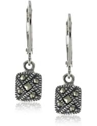 Judith Jack Sterling Silver Marcasite Square Drop Earrings