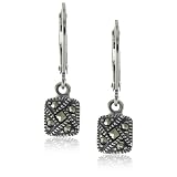 JUDITH JACK Marcasite Square Drop Earrings