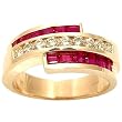 14K Yellow Gold Ruby and Diamond Ring