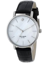 kate spade new york Womens 1YRU0172 "Metro" Black Embossed Alligator Strap Watch