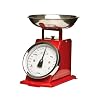Premier Housewares 3 kg Retro Style Kitchen Scale with Stainless Steel Bowl, Red