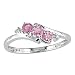 10K White Gold .018 ctw Diamond and Pink Tourmaline Ring