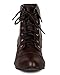 Breckelle BC45 Women Leatherette Oxford Almond Toe Lace Up Cuff Ankle Bootie - Brown