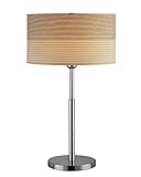 Lite Source LS-20751PS Relaxar Table Lamp, Polished Steel Base with 2-Tone Off-White Fabric Shade