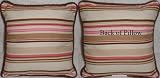 Pink Ladybugs and Dragonflies Stripe Pillow with Brown Cording