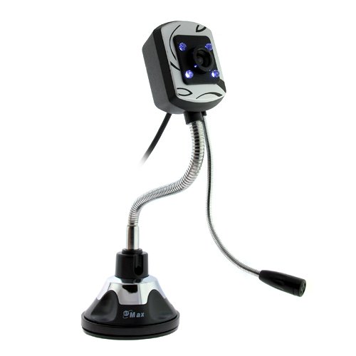 GTMax Flexible 12 Mega Pixel High Resolution w/ 4 LED Light & Microphone USB PC Webcam for Dell, Toshiba, Sony, Samsung, HP, LG, ASUS, Acer , Lenovo ,IBM, MSI Laptop, Notebook