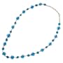 Pearly Strand Collar Necklace with Sapphire Blue Glass Beads