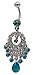 Turquoise Teardrop Chandelier Dangle Belly Button Navel Ring