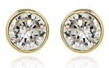 Tuscany Gold Damen-Ohrringe 375 Gelbgold 9ct Small Rubover Cubic Zirconia Stud - 1.57.9949
