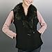 BGSD Women's Toscana Fur Trim Shearling Vest - Misses Black L