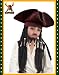 Pirates of Caribbean Hat with Braids Costume Accessory
