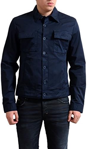 Giafranco Ferre GF Men's Dark Blue Button Up Light Jacket