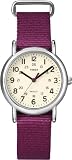 Timex Women’s T2N914 Weekender Mid-Size Slip-Thru Berry Nylon Strap Watch