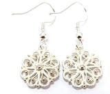 Sterling Silver Scandinavian Filigree Blaveis Spring Flower Earrings