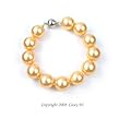 Single Strand 7-7.5 Inch 14MM Golden Shell Pearl Bracelet