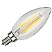 U-NE, LED Filament Bulb, Candle Lights, 4-pack 120v 4w E12 - 40w Equivalent Warm White
