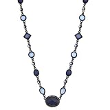 Blue Moon Oval Frame Pendant Necklace