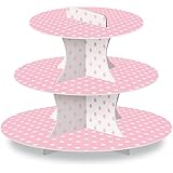 LolliZ Cupcake Stand, Pink/Polka Dots, Paper. 1 Pc