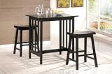 41o%2BMrptdJL. SL160  NEW~3 Pcs Black Color Dinette Sets