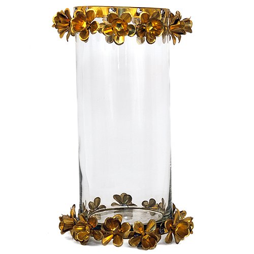 Hurricane Vase Tall Dogwood Ring Bronze
