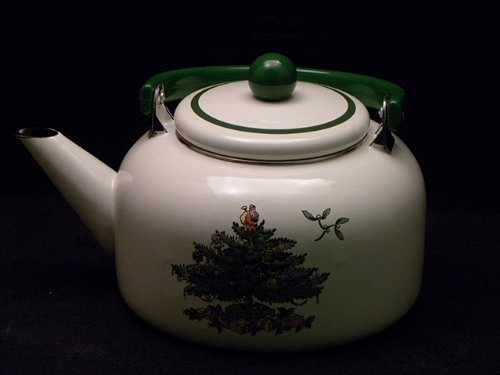Spode Christmas Tree Enameled Tea Kettle Spode Christmas Tree Enameled Tea Kettle