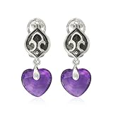 Sterling Silver Heart-Shaped Amethyst Celtic Earrings