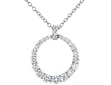 CRISLU Journey Circle Pendant 2.25 Carat (ctw) Cubic Zirconia (CZ) in Sterling Silver with Chain