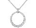CRISLU Journey Circle Pendant 2.25 Carat (ctw) Cubic Zirconia (CZ) in Sterling Silver with Chain