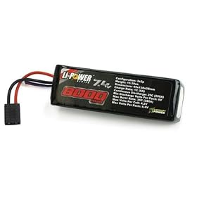 20C 7.4V 8000mAh 2S2P LiPo: TRA Connector from Battery Packs