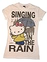 TS332-00 Hello Kitty Sanrio Singing In The Rain Juniors Babydoll Soft T-Shirt