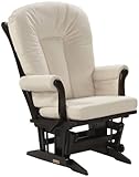 Dutailier Ultramotion Espresso Sleigh Multiposition and Recliner Glider Rocker, Cream
